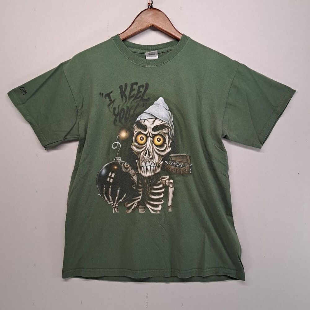 Vintage Jeff Dunham Achmed The Dead Terrorist T Shirt Medium Green I Keel You